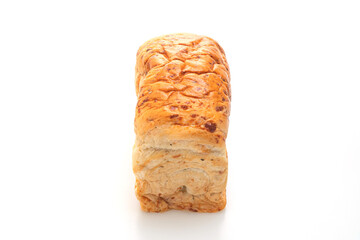 loaf of bread on white background