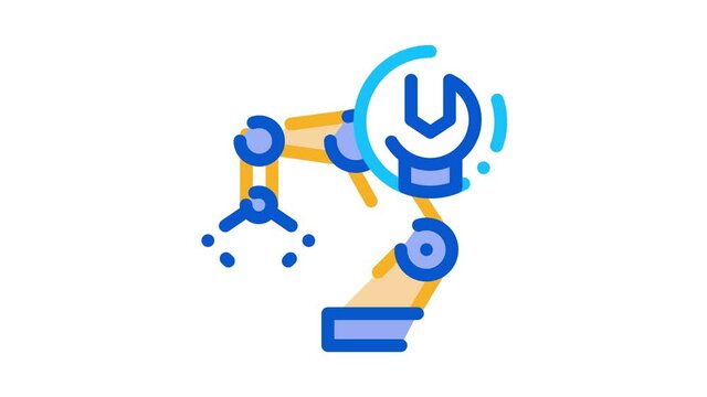 Robot Repair Icon Animation. color Robot Repair animated icon on white background