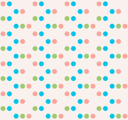 Japanese Cute Colorful Polka Dot Vector Seamless Pattern