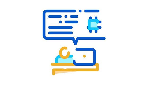 Programming Code Icon Animation. color Programming Code animated icon on white background