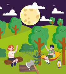 kids camping night