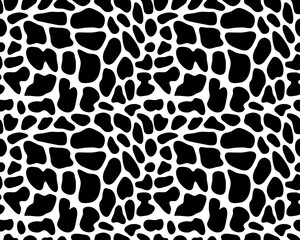 SVG Seamless  pattern of giraffe leather, black color on a white background