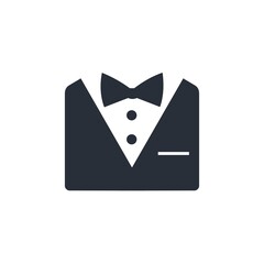Business suit with a bow tie. Business elite. High-ranking official. Vector icon isolated on white background.