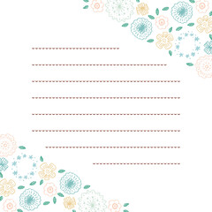 水色系フラワーお手紙フレーム