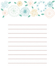 水色系フラワーお手紙フレーム