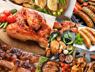 Set of tasty chicken dishes