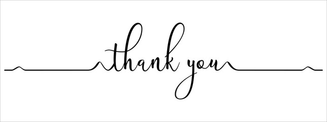 thank you hand lettering design. thank you calligraphy. thank you text typography letter vector graphic design for greeting card label and web banner. - obrazy, fototapety, plakaty