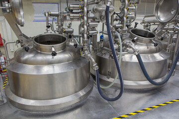 Shiny stainless steel pipes