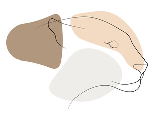 Leopard spots with lines face, silhouette of a cat, abstraction