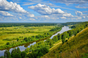 Summer landscape of the Klyazma river in Vyazniki