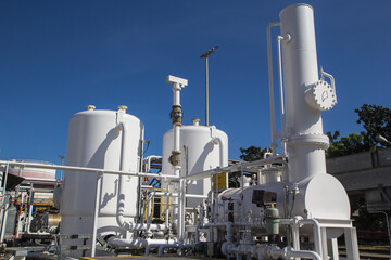 Chemical industry with fuel storage tank horizontal and vertical.