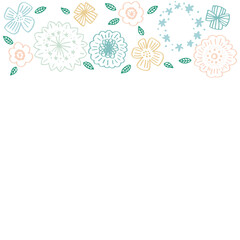 水色系フラワーフレーム