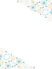 水色系フラワーフレーム