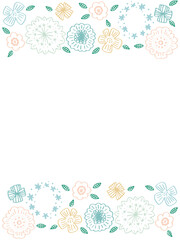 水色系フラワーフレーム