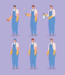 Obraz premium cleaning men design