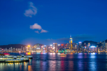 Naklejka na ściany i meble Hong Kong Cityscape at Night