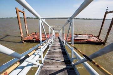 Bridge steel at  jetty river