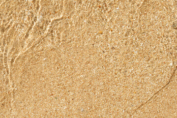beautiful golden sand with a wave and glare summer background