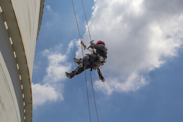 Male worker rope access  inspection