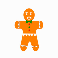 Gingerbread man isolated on a white background.Vector illustration.Christmas sweets can be used in textiles,packaging, holiday designs.
