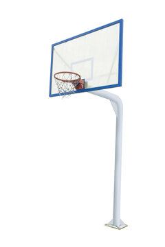 Close up view of the basketball hoop