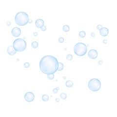 Soap bubbles on a white background