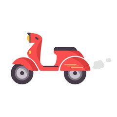 Fototapeta premium Red scooter on a white background. Vector illustration.