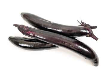 eggplant or aubergine vegetable on white background