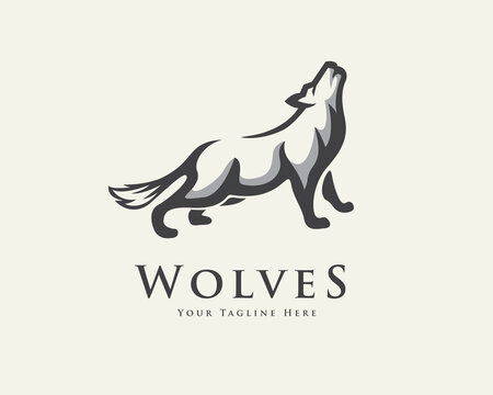 stand wolf howling drawing art logo design illustration inspiration