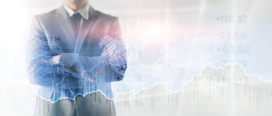 Financial growth graph. Concept of investing and analyzing a business