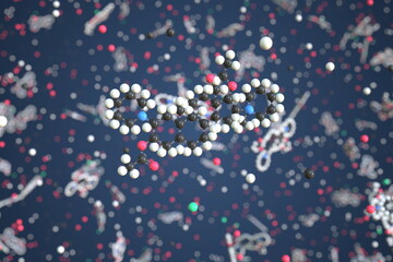 Vecuronium molecule made with balls, scientific molecular model. Chemical 3d rendering