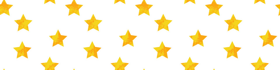 Vector seamless pattern with texture yellow stars. Cute gold background. Perfect for kids fabric, textile, wrapping paper, stationery