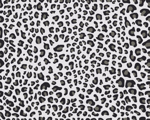 SVG Seamless  pattern of leopard leather, gray color on a white background