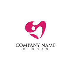 Creative Love and Care Logo Design inspiration Template