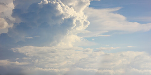 Naklejka na ściany i meble blue sky cloud shape pattern nature cloudscape background