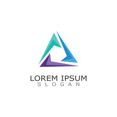 Triangle logo template. abstract Modern creative sign or symbol. Design geometric