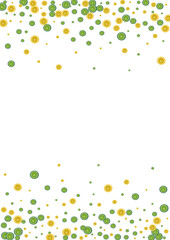 Yellow Lemon Background White Vector. Fruit Repeat Illustration. Yellow Isolated Fruit. Yellow Template Decoration.