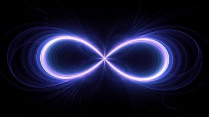 Blue glowing infinity sign - 443558699