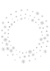 Grey Snow Background White Vector. Dot Shine Card. Luminous Snowflake Transparent. Metal Xmas Illustration.