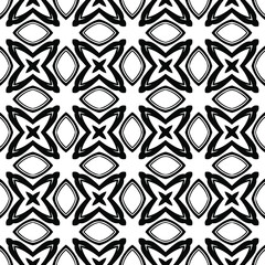 floral seamless pattern background.Geometric ornament for wallpapers and backgrounds. Black and white 

pattern. 