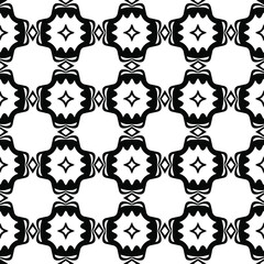 floral seamless pattern background.Geometric ornament for wallpapers and backgrounds. Black and white 

pattern. 
