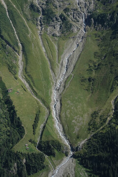 Aerial view Lauterbrunnental, Canton of Berne, Swiss Alps, Switzerland
