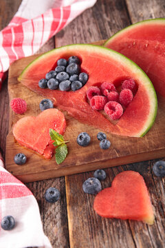 watermelon and berries fruits dessert concept