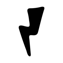 Lightning icon isolated on white background. Doodle image, hand-drawn. Vector illustration.