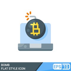 Obraz premium flat style icon Bitcoin bomb. cryptocurrency growth. Editable Vector Illustration. EPS 10