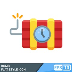 Bomb icon in flat style isolated on white background. EPS 10