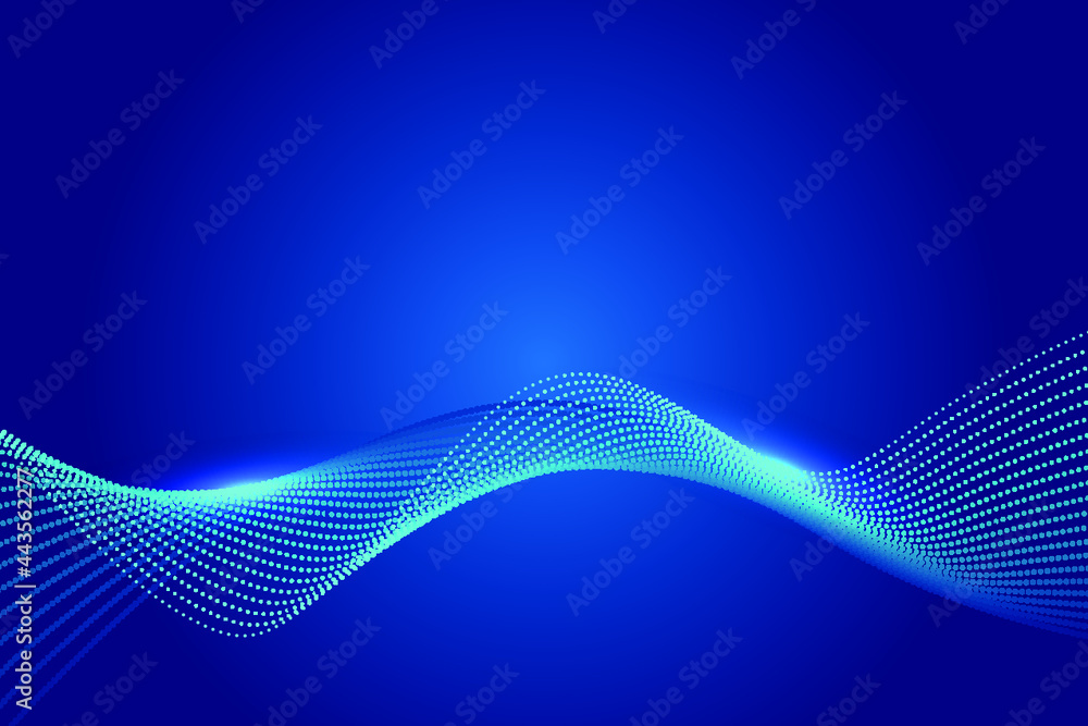 Poster composed of particles swirling abstract graphics,background of sense of science and technology.