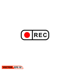 Icon vector graphic of record butten template