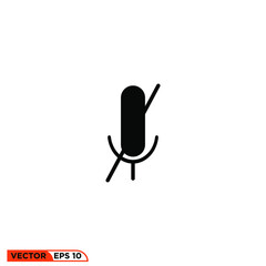 Icon vector graphic of microphone off