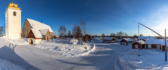 The old town of Gammelstaden in Lule&aring;, northern Sweden